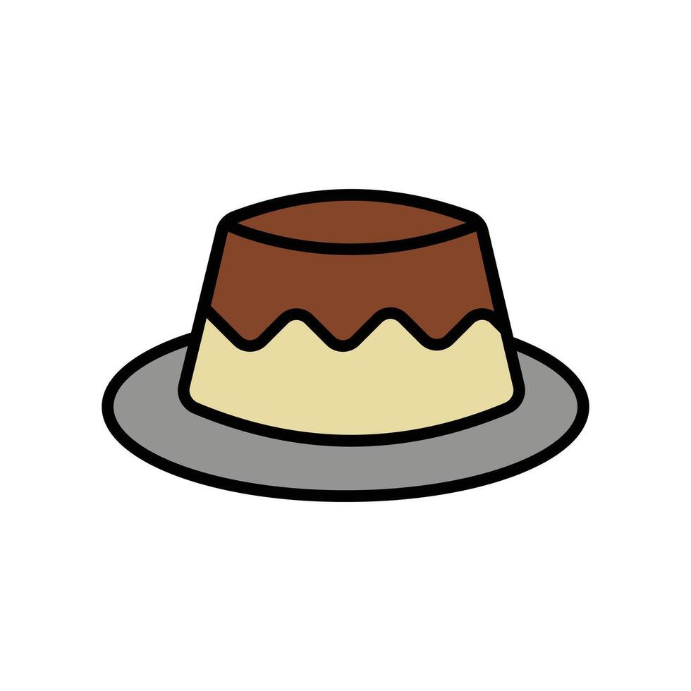 Chocolate Flan Dessert Illustration vector