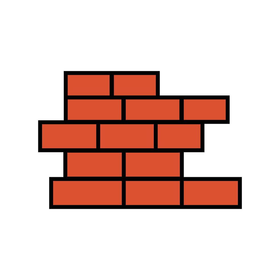 Stacked Bricks Wall Illustration Icon vector