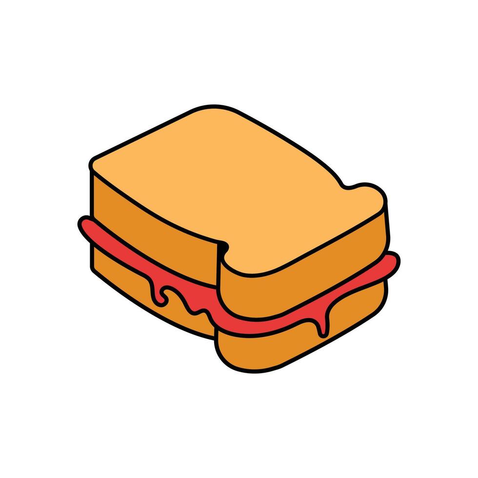 Peanut Butter and Jelly Sandwich Illustration vector