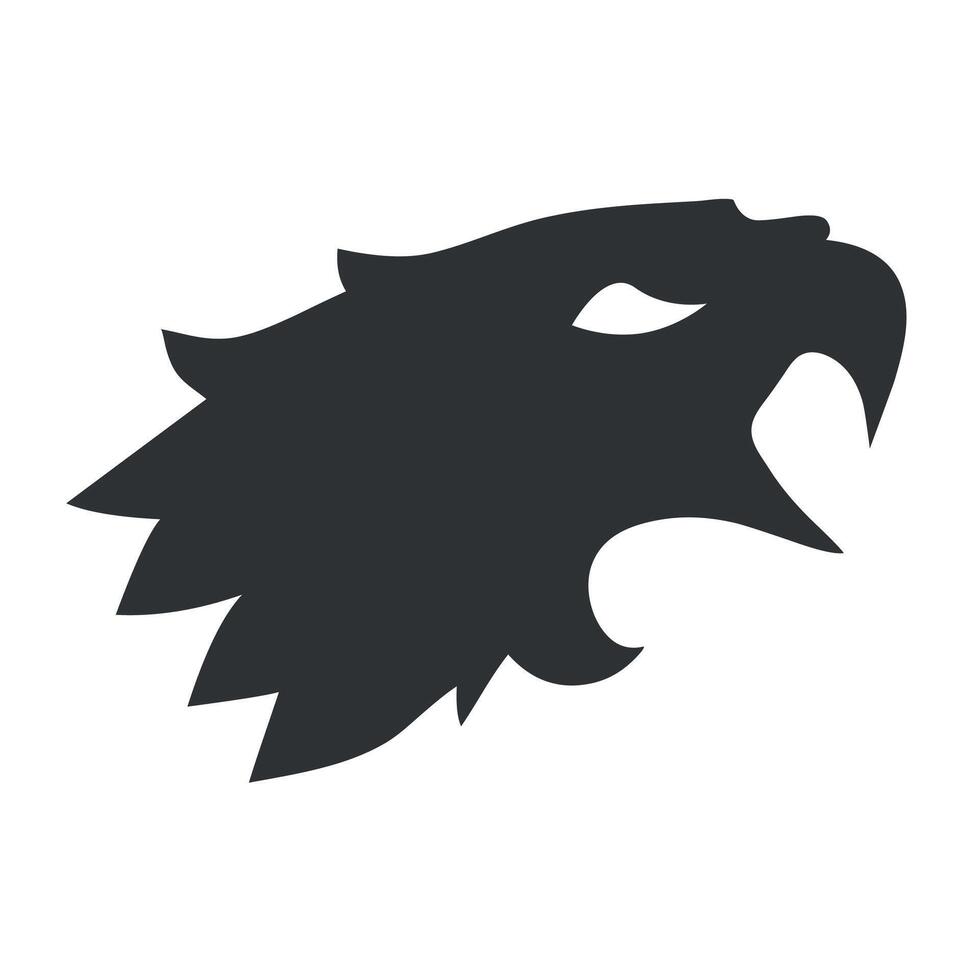 Eagle or Falcon head silhouette icons design illustration. vector