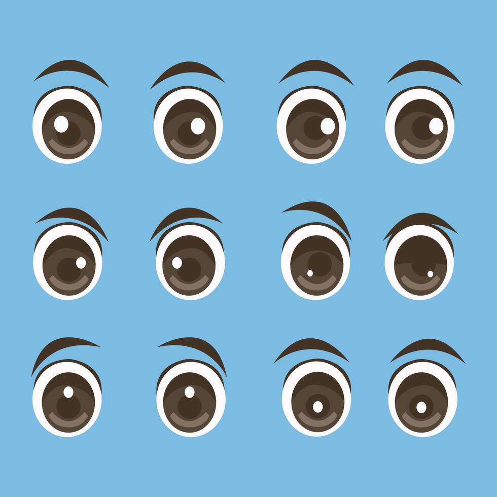 set of cartoon style eyes cartoon eyes expression vector
