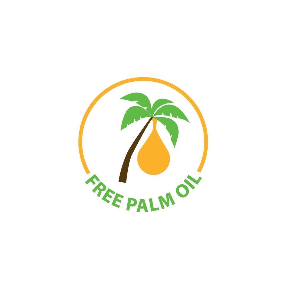 Palm Oil Free symbol. Organic food without saturated fats. vector