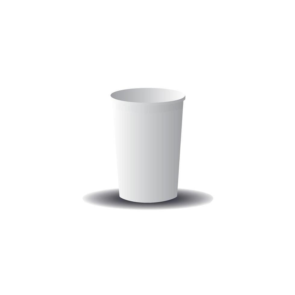 White Paper Coffee and tea Cup isolated. vector
