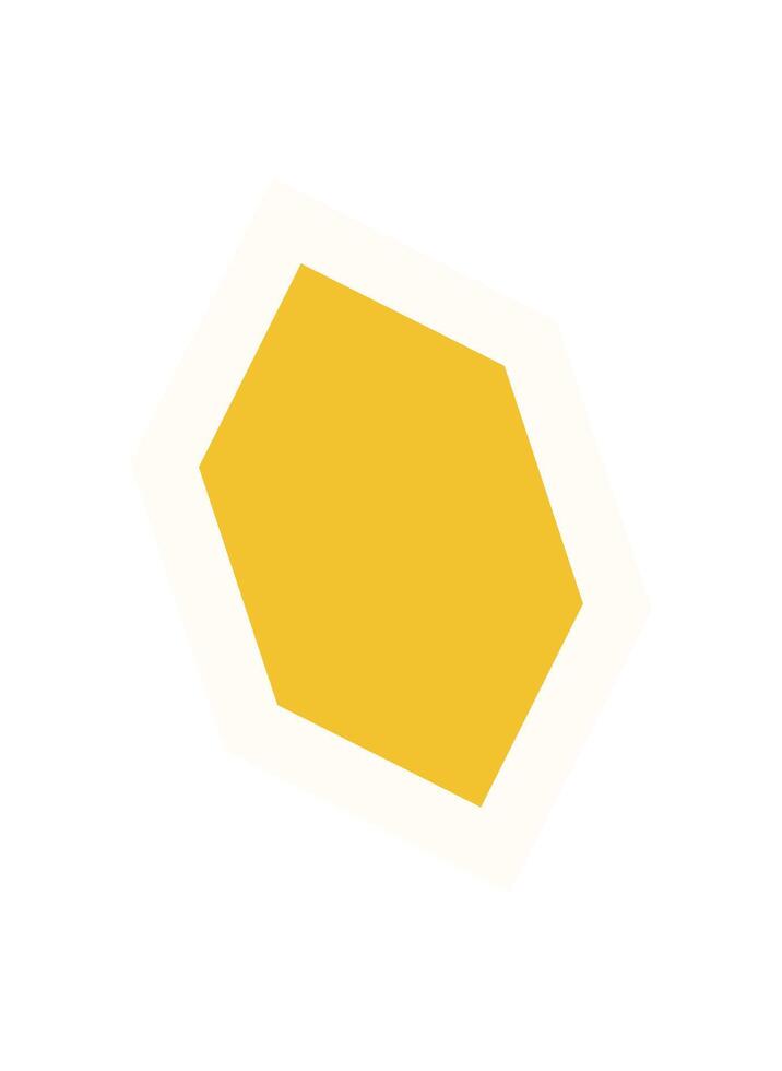 Bold hexagon shape element sticker. Modern abstract element with flat design. This brutalist figure showcases a contemporary style, perfect for y2k aesthetics or graphic projects. vector