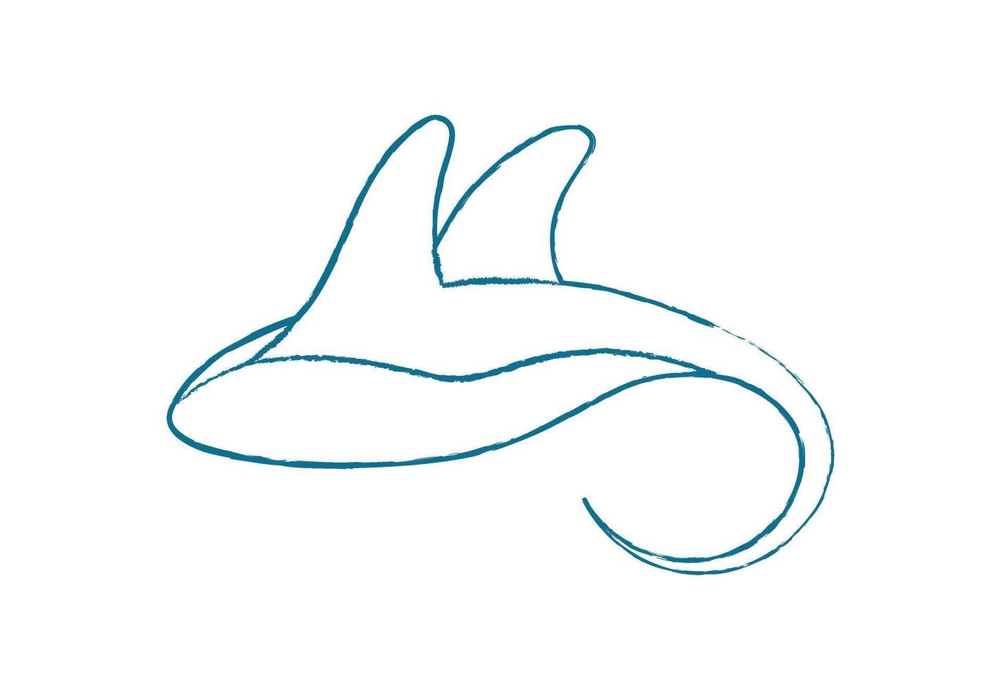 Underwater fish silhouette chalk. Aquatic creature in the ocean. Unique doodle style, abstract texture, and chalk design. Ideal for marine projects, aquarium graphics, or summer designs. vector