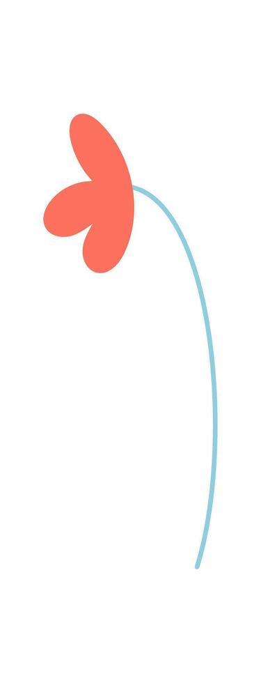 A colorful flower character in a flat design style. This cute floral graphic showcases a simple art representation of flower. The unique character design emphasizes creativity and modern aesthetics, vector