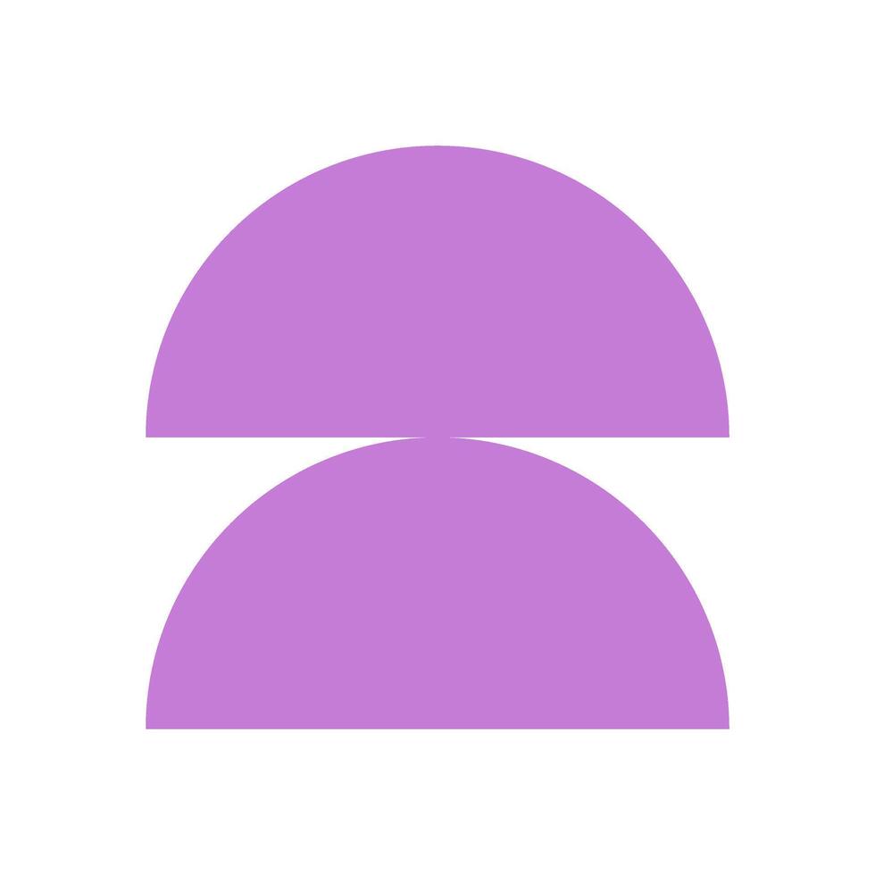 Modern round abstract shape. Flat geometric figure and icon. This brutalist element combines y2k aesthetics and graphic appeal, suitable for contemporary projects, patterns, artistic endeavors. vector