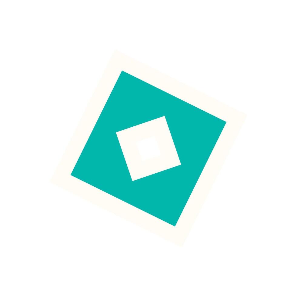 Modern abstract square element sticker. A flat, minimal shape element embodies the essence of brutalism. This graphic illustration suits contemporary aesthetics, ideal for trendy applications. vector