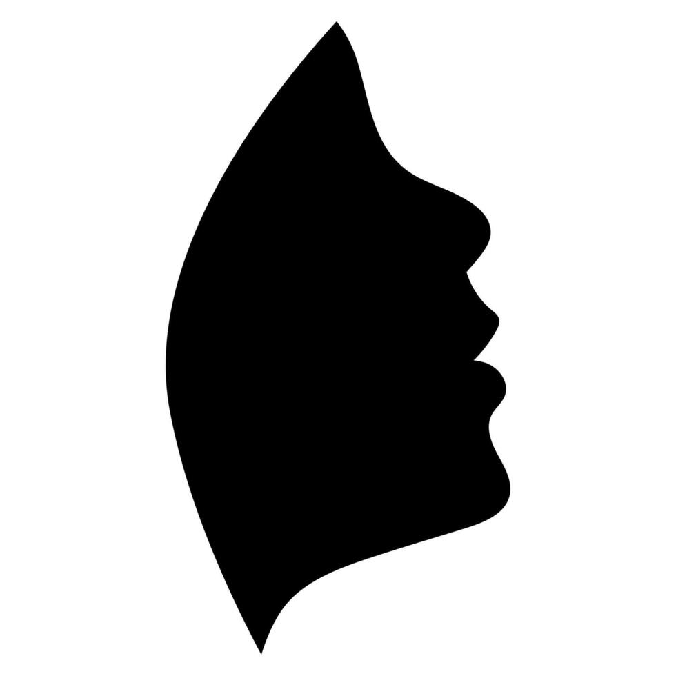 Female face side view silhouette vector