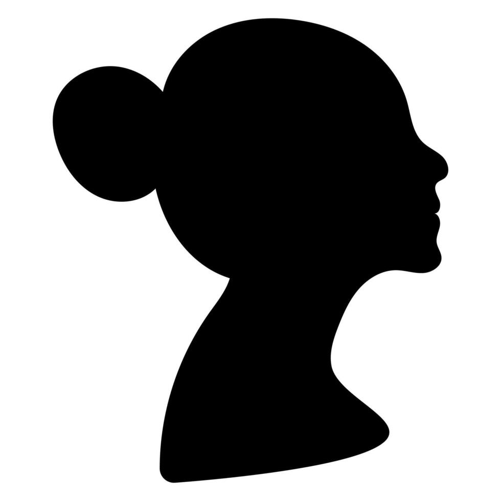 Woman face side view silhouette vector