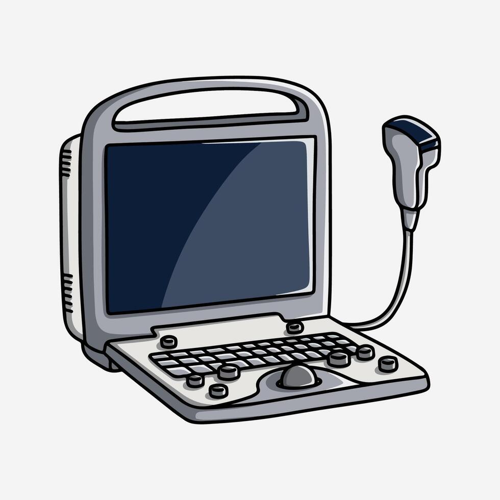 Ultrasonography machine for imaging internal organs vector