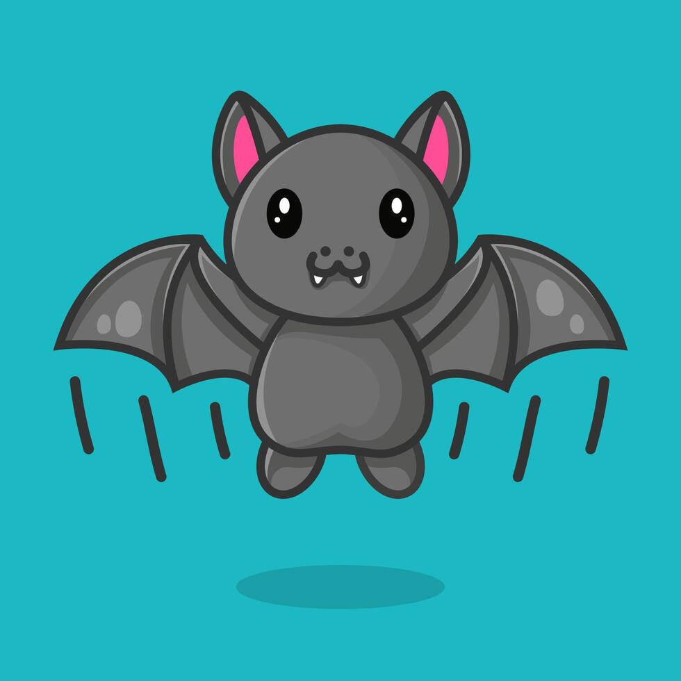 Illustration of a cute black bat flying vector