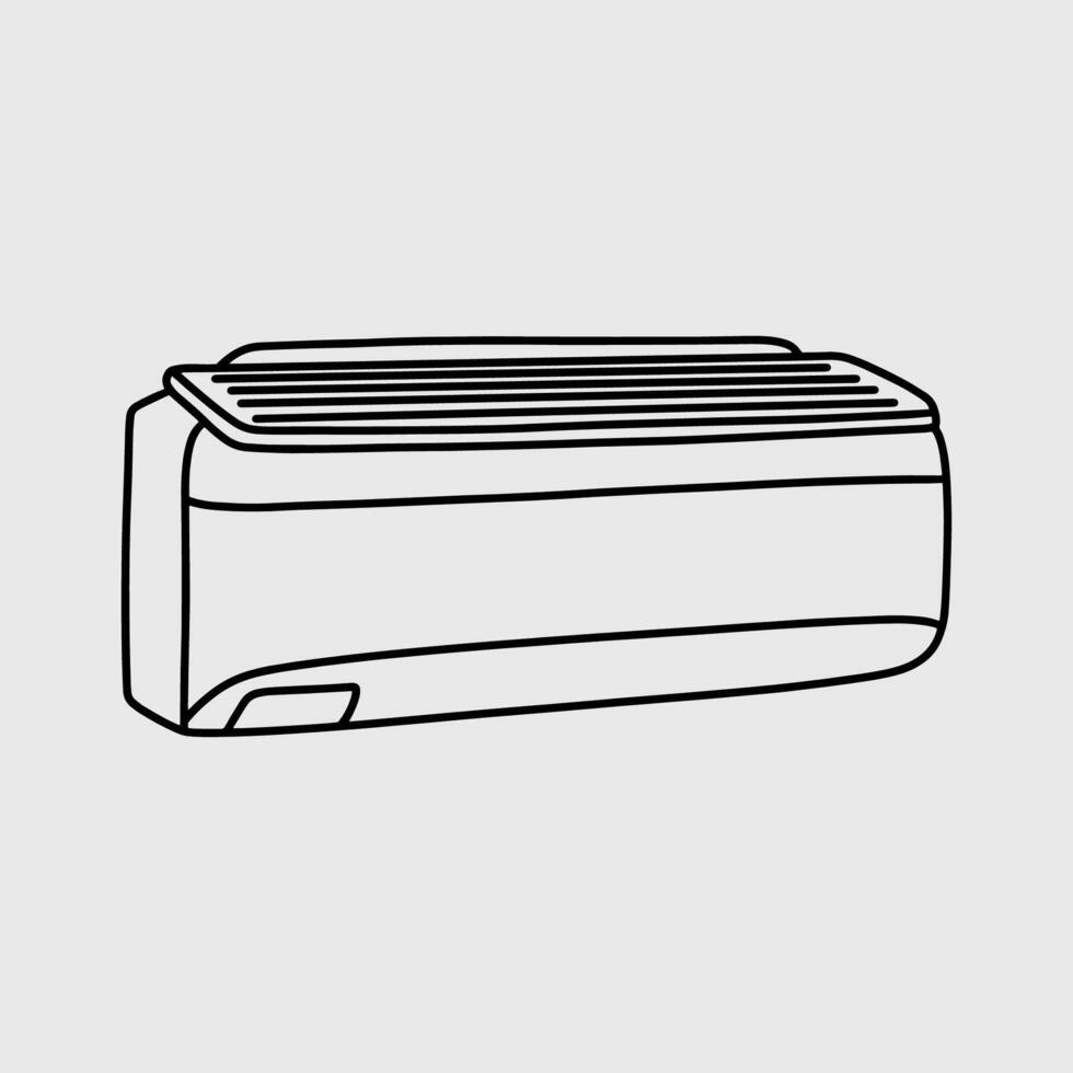 Air Conditioner Unit. Thin Line Illustration. vector