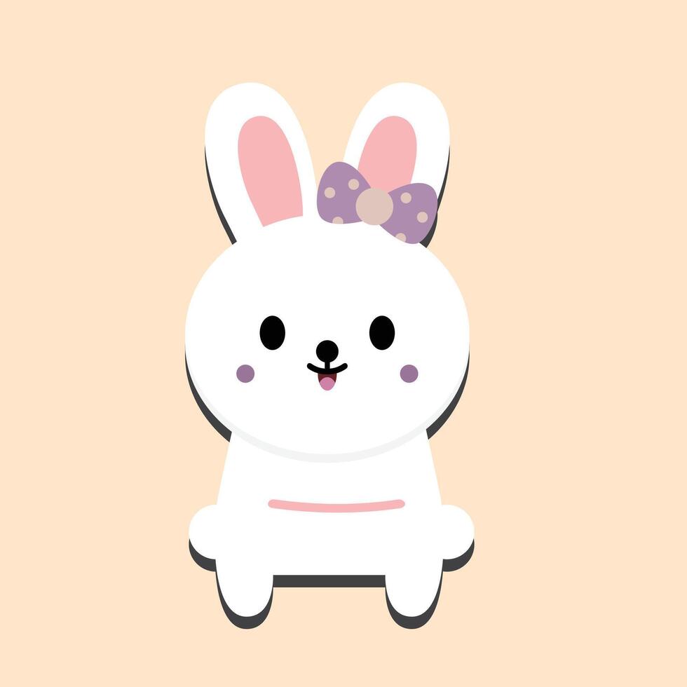 cute rabbit with cartoon picture vector