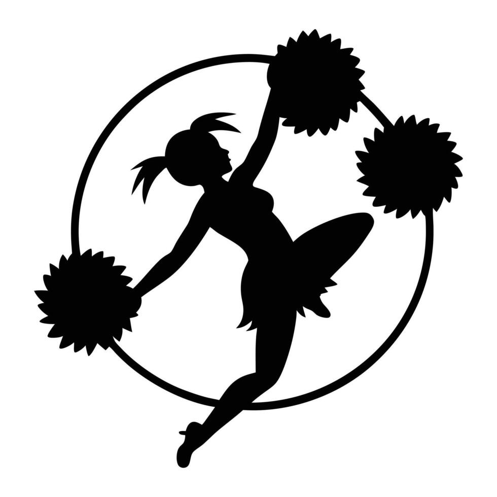 Synchronized Spirit Cheerleading in Motion vector