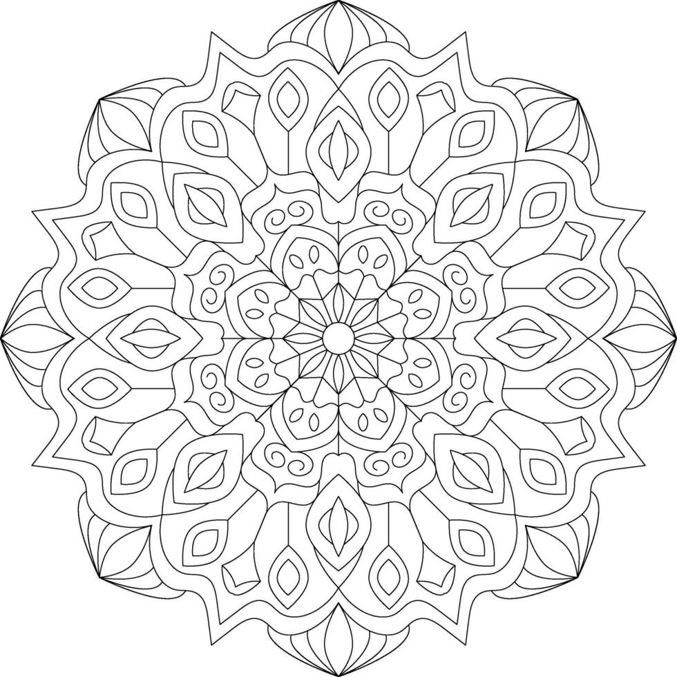 Symmetric Mandala for Yoga, Wellness, and Zen vector