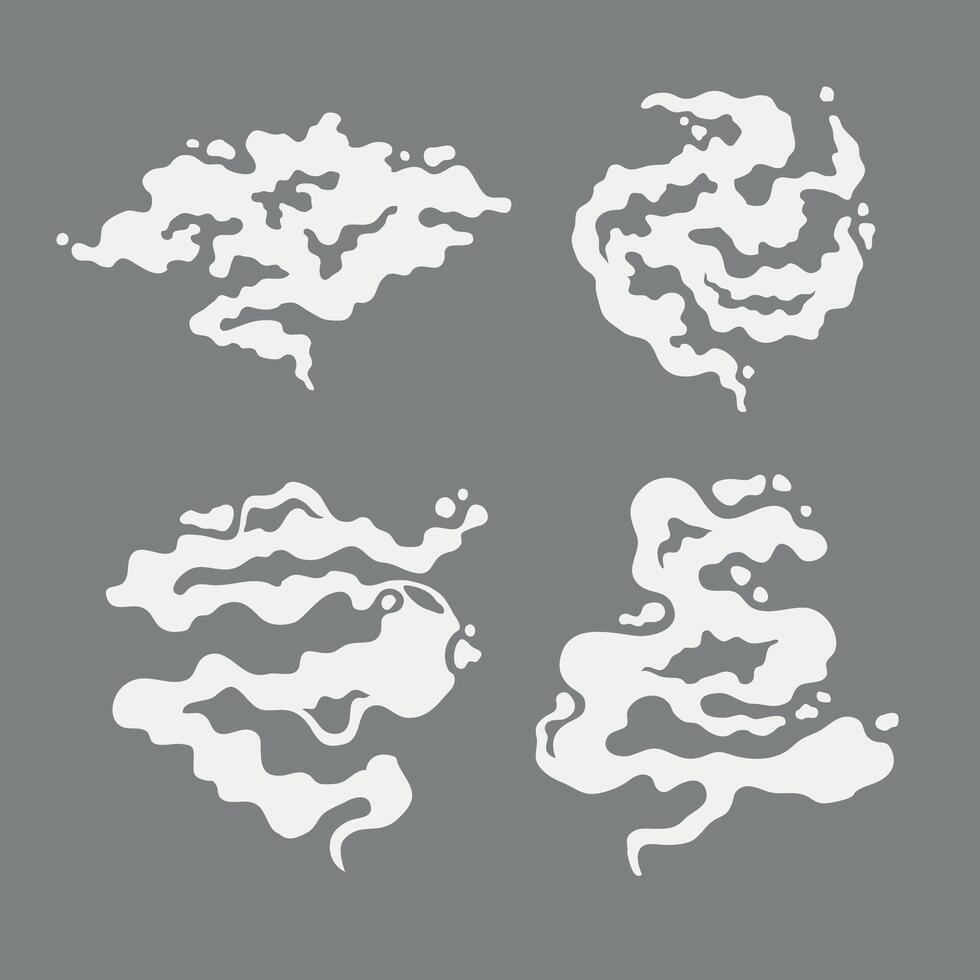 Set of cartoon smoke effects vector