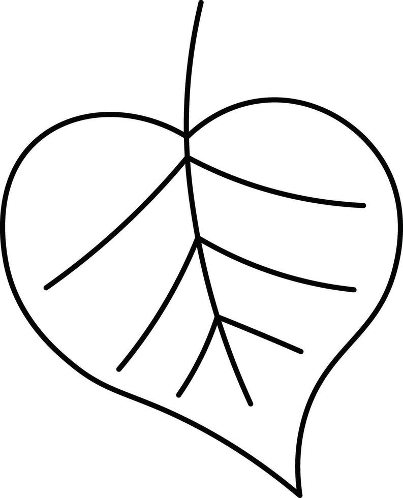 Simple Leaf Outline Illustration vector