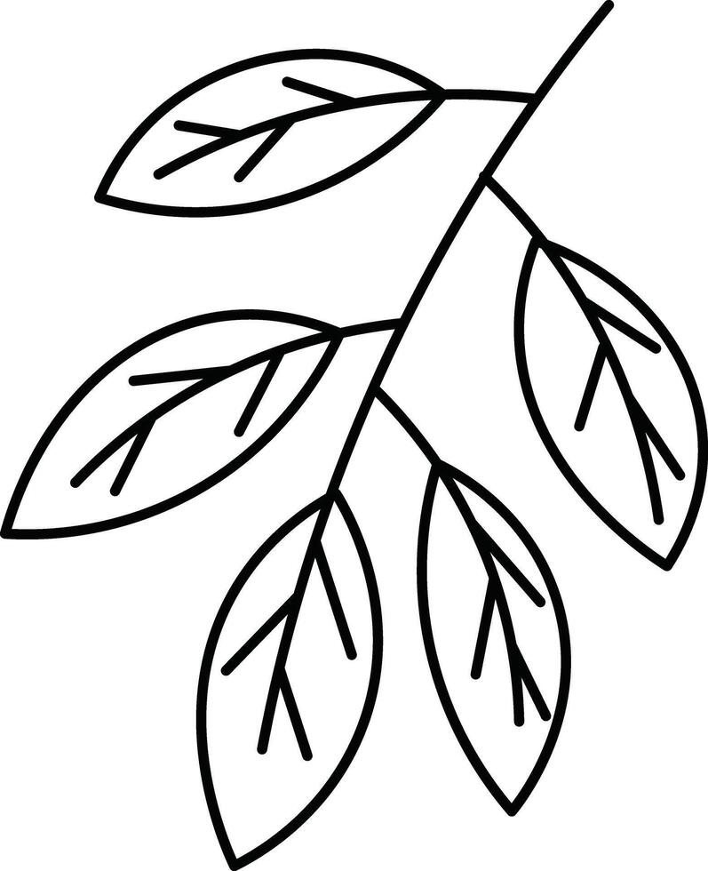 Simple Leaf Branch Illustration vector