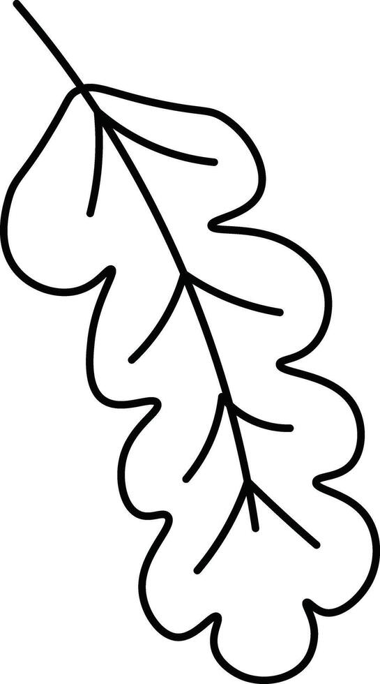 Simple Outline of an Oak Leaf vector