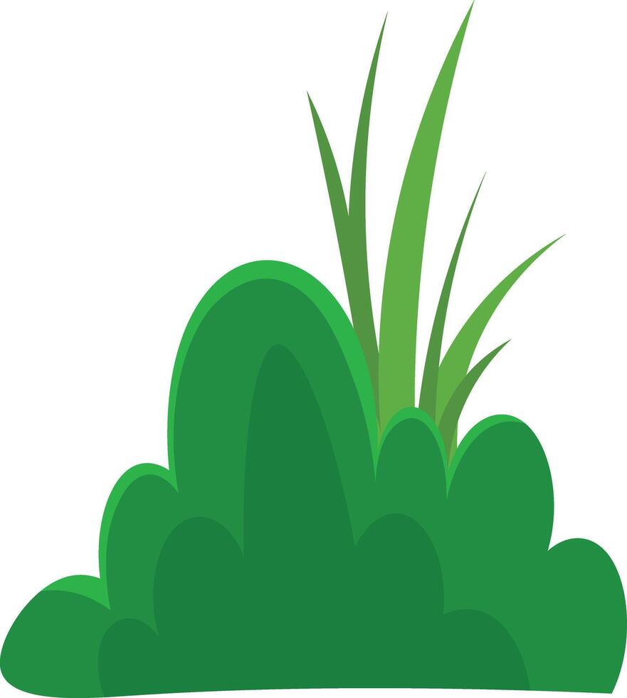 Illustration of Green Grass and Bush vector