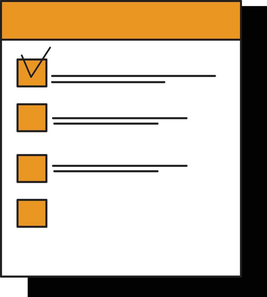 Illustration of a Checklist with Checked Item vector