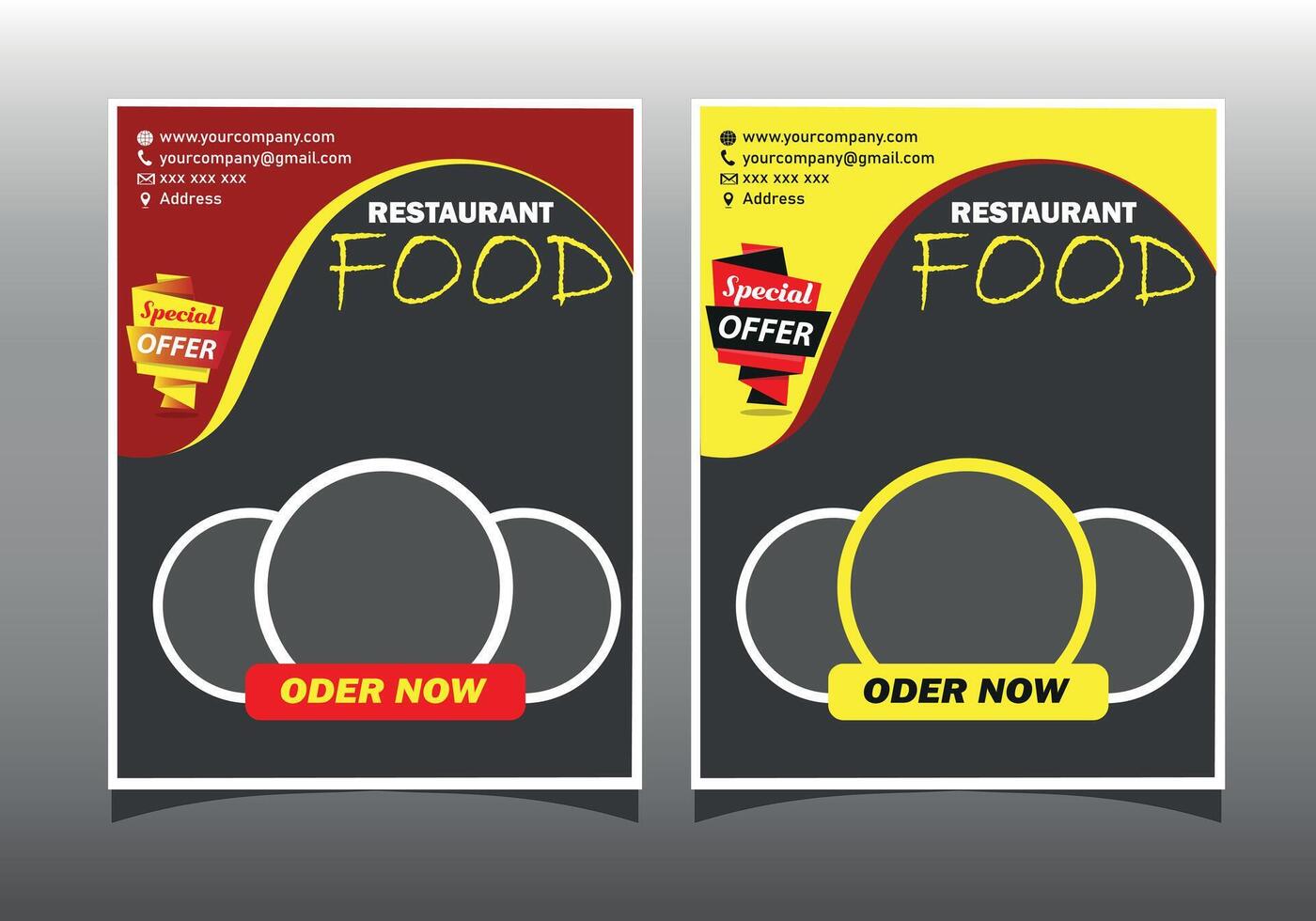 Restaurant food menu poster templates vector