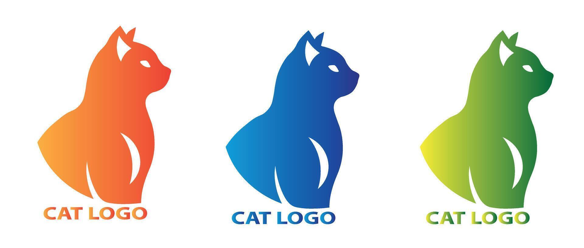 Modern and stylish cat logo design vector