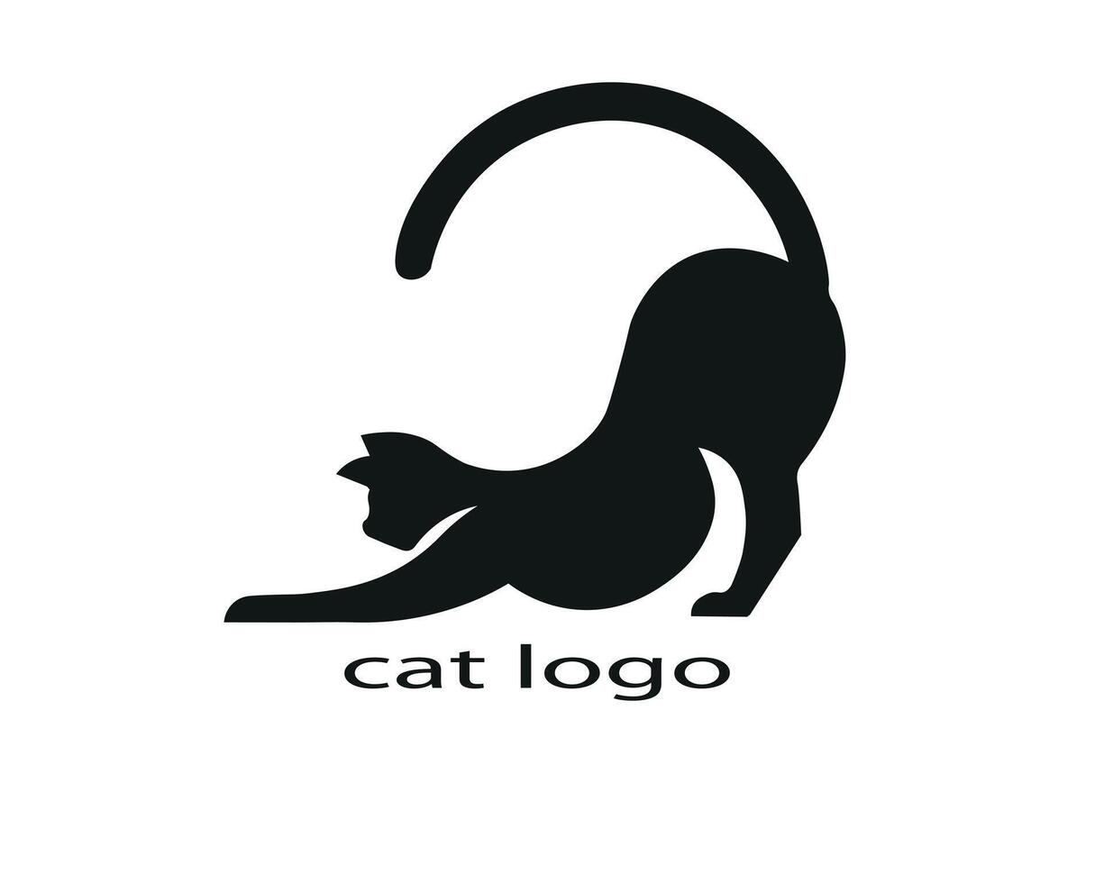 Cat logo design template, illustration, Playful cat vector