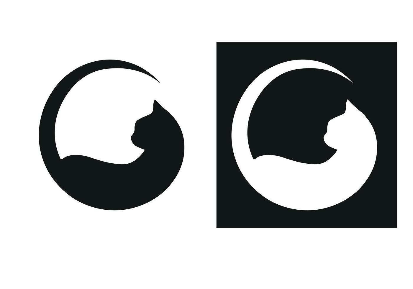 Two black and white images of a woman and a baby vector