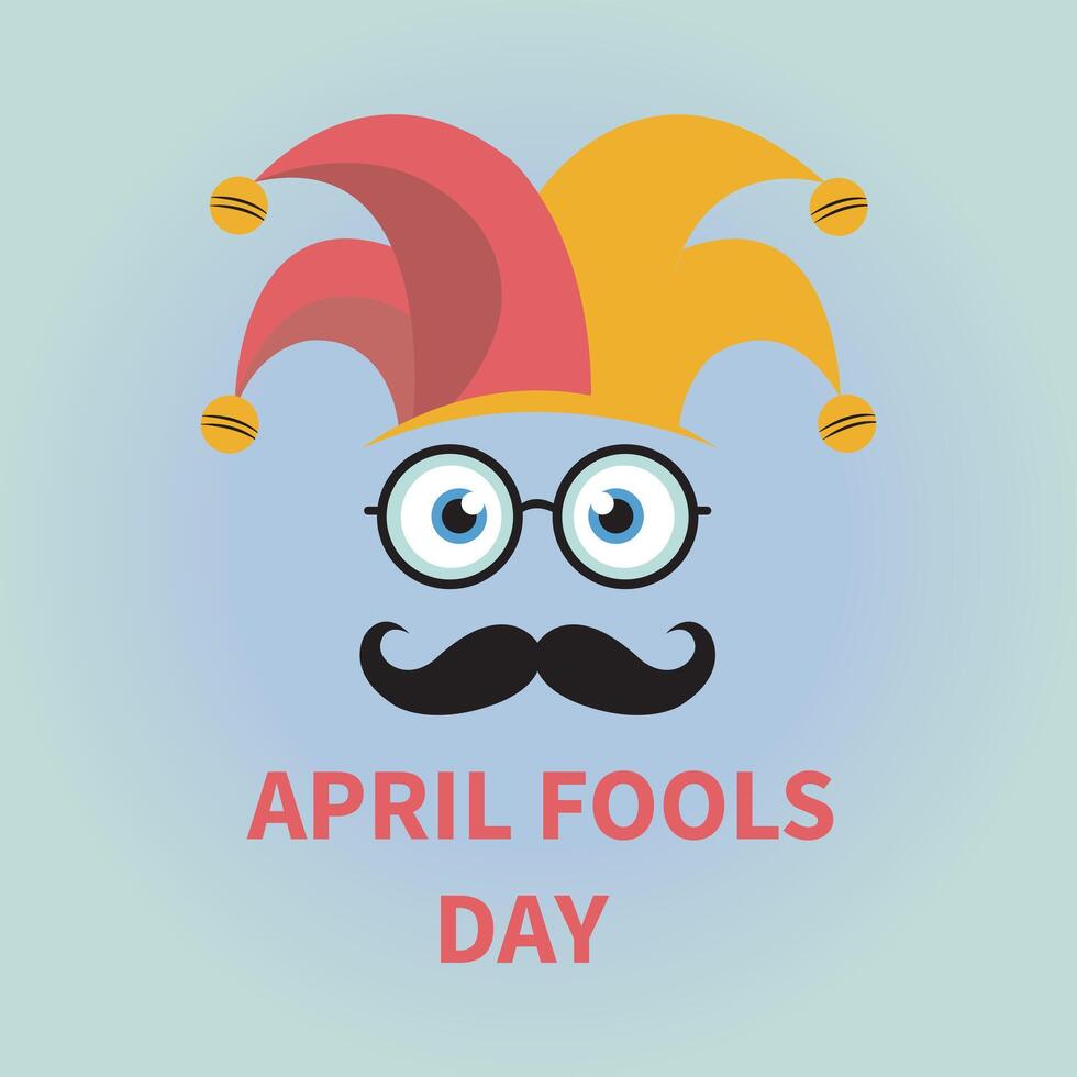 April 1st Fools Day Illustration with Bold Typography and Whimsical Jester Costume Elements vector