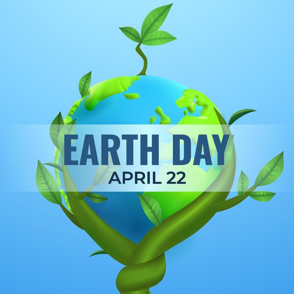 Earth Day Globe with Green Vines and Leaves Highlighting Natures Significance vector