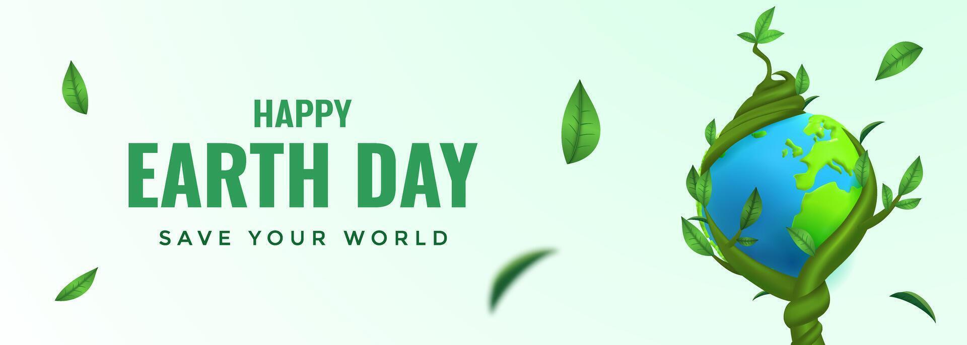 Happy Earth Day Celebration Featuring Planet and Nature Inspired Design Elements. Suitable for Banner. vector