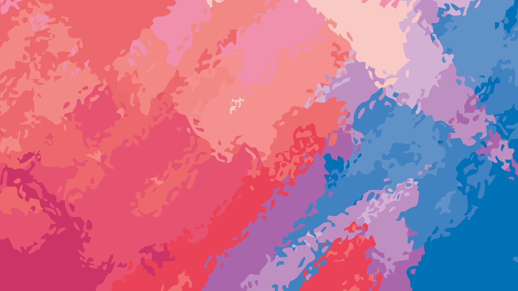 Abstract watercolor background features a dynamic blend of warm and cool tones of reds, pinks, purples, and blues, creating a dynamic watercolor effect and painterly feel. vector