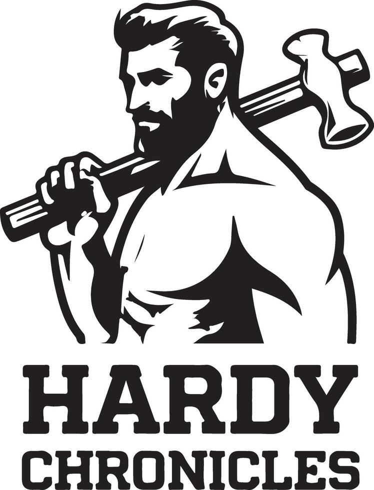 Masculine man with a beard illustration vector