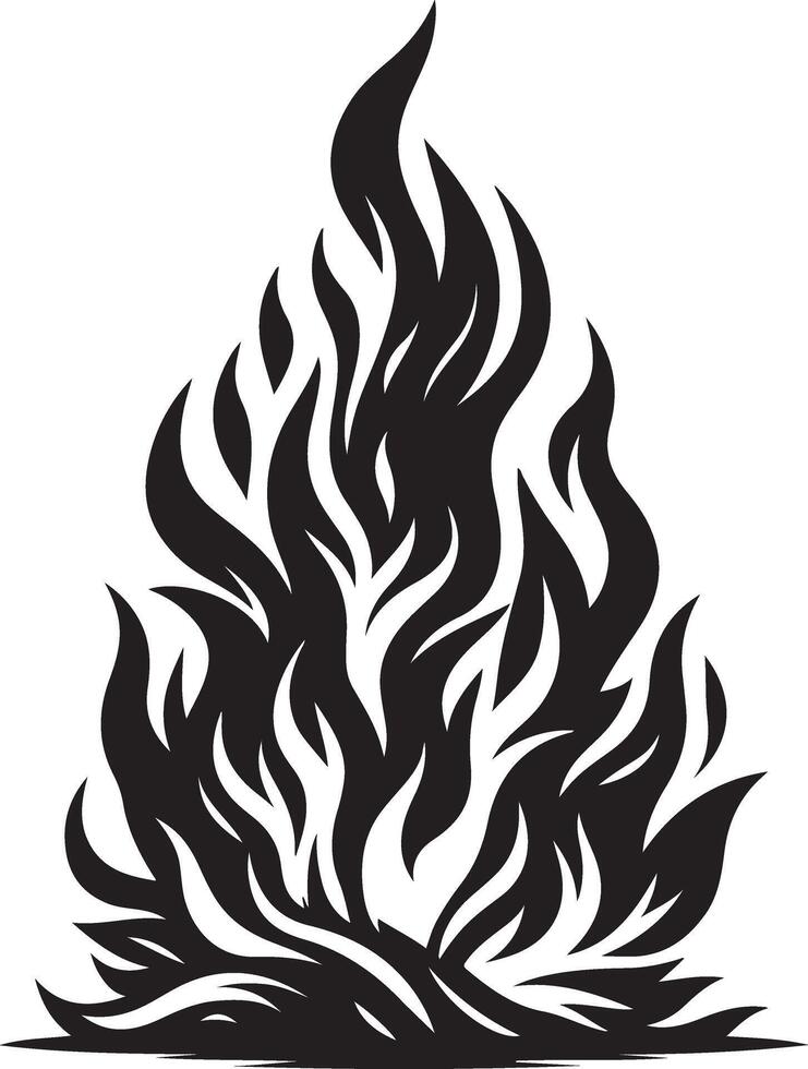 fire silhouette art illustration on a white background vector