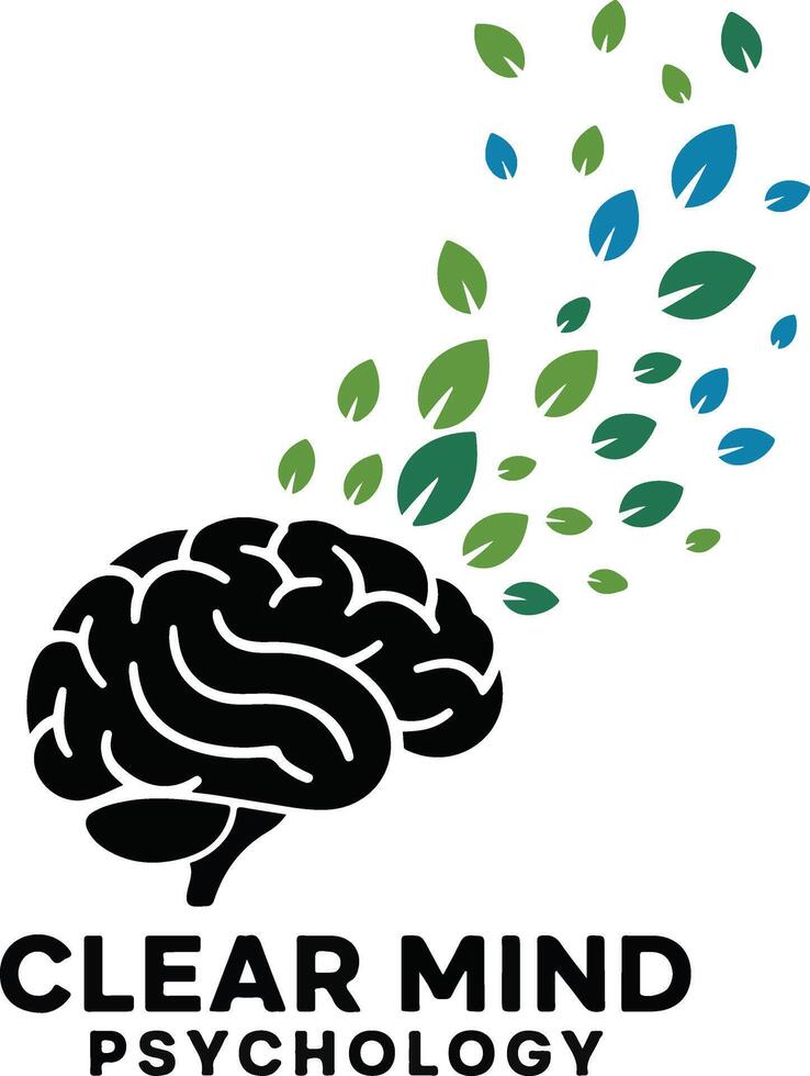A stylized human brain with leaves vector