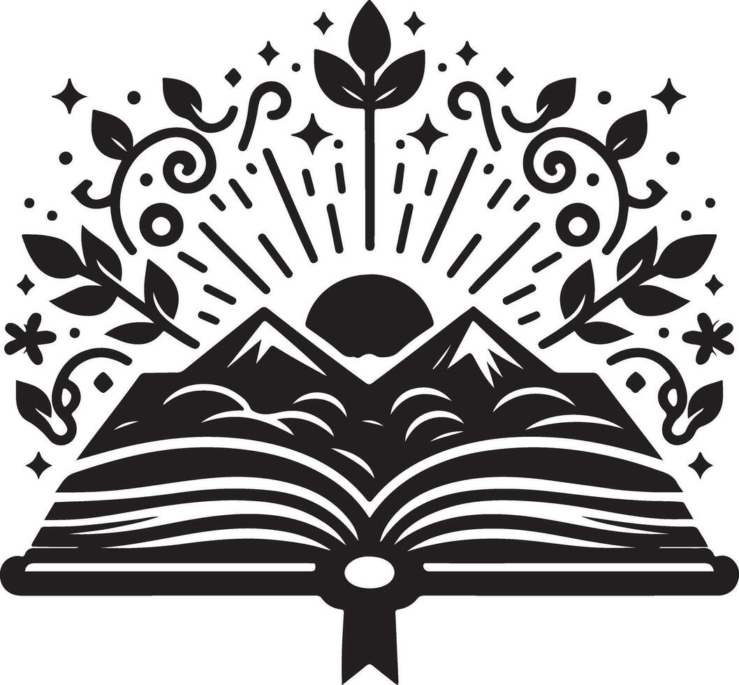 Book silhouette illustration vector