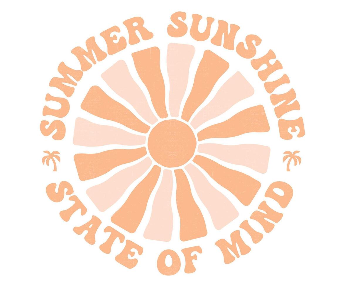 Summer Sunshine artwork. Sunshine paradise graphic print design. Surf club design. Beach Sunset modern abstract art. vector