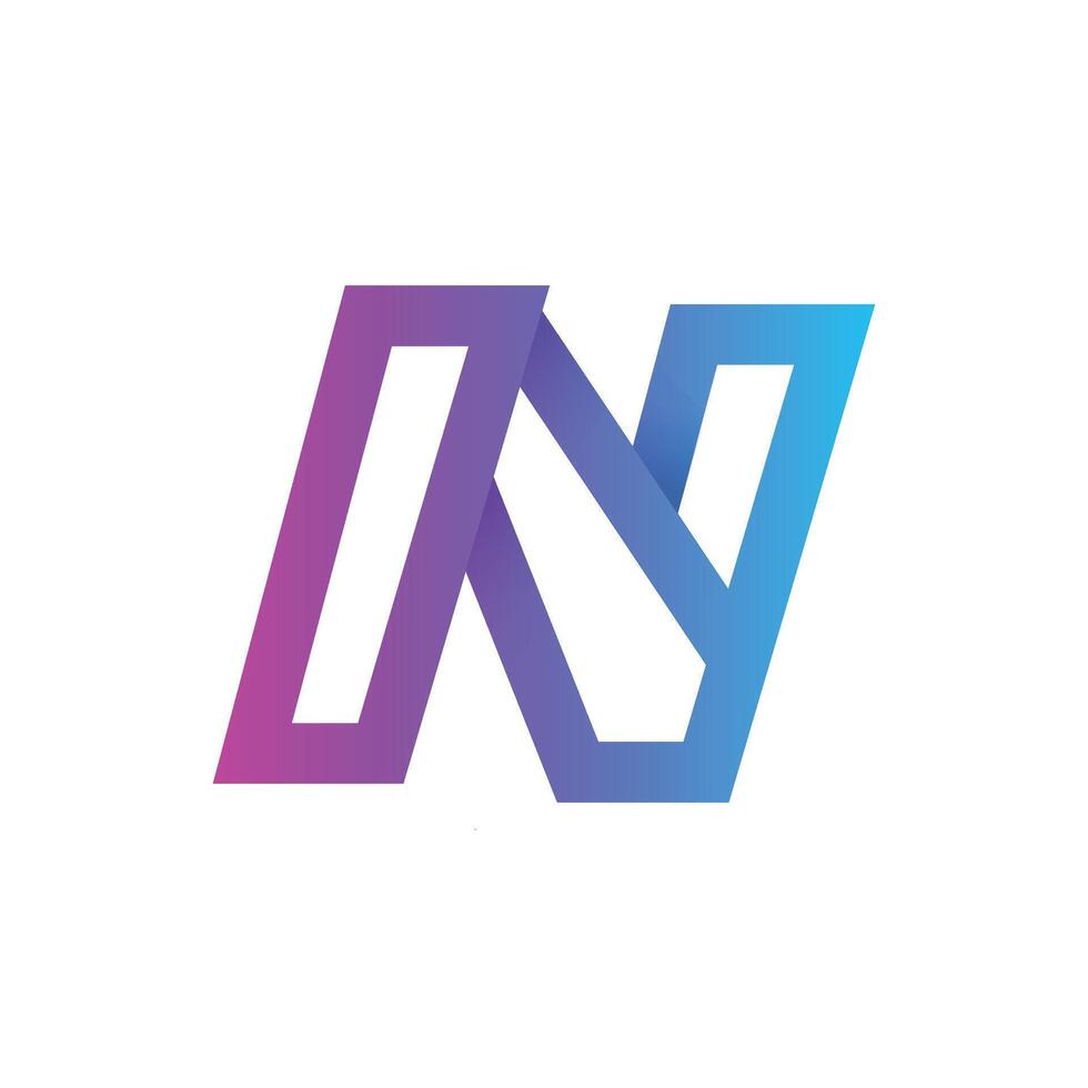 N abstract Gradient Letter Logo design vector