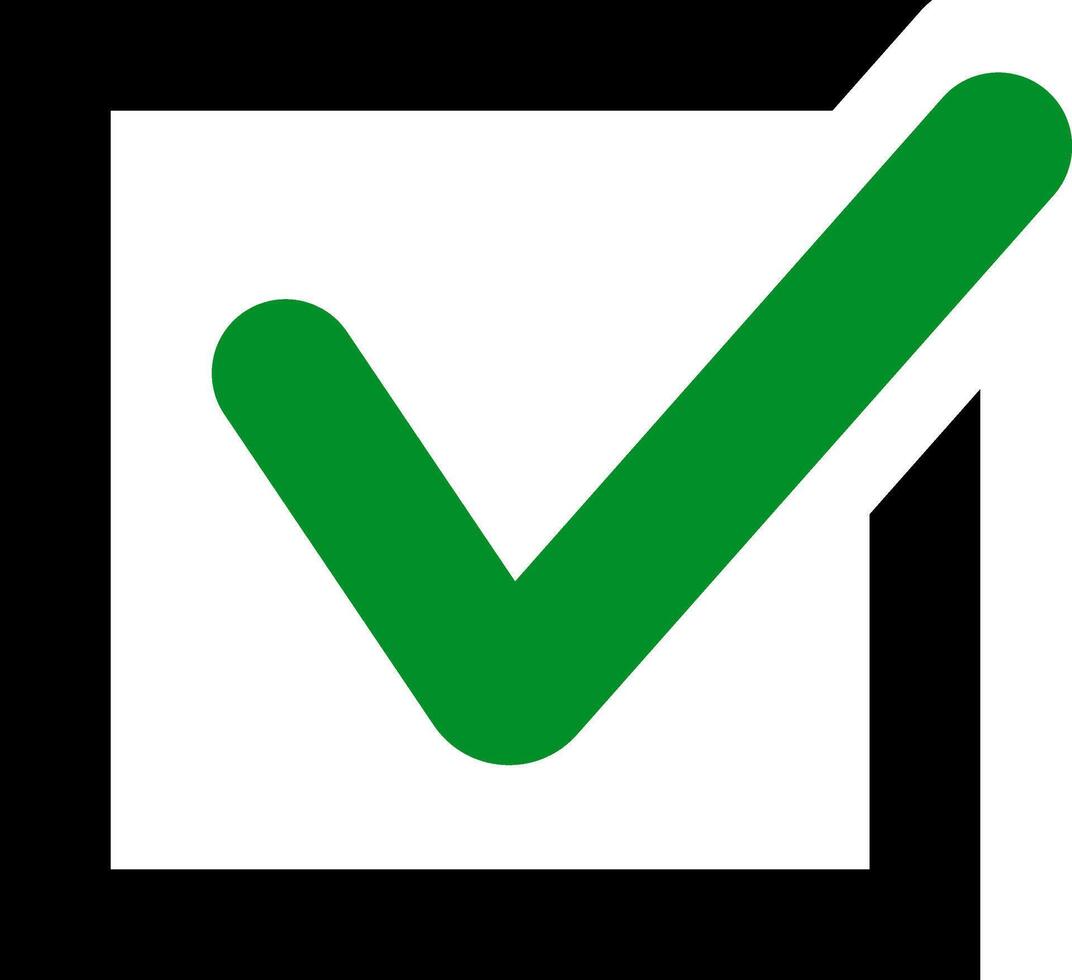 Stencil tick icon Check mark Yes symbol vector