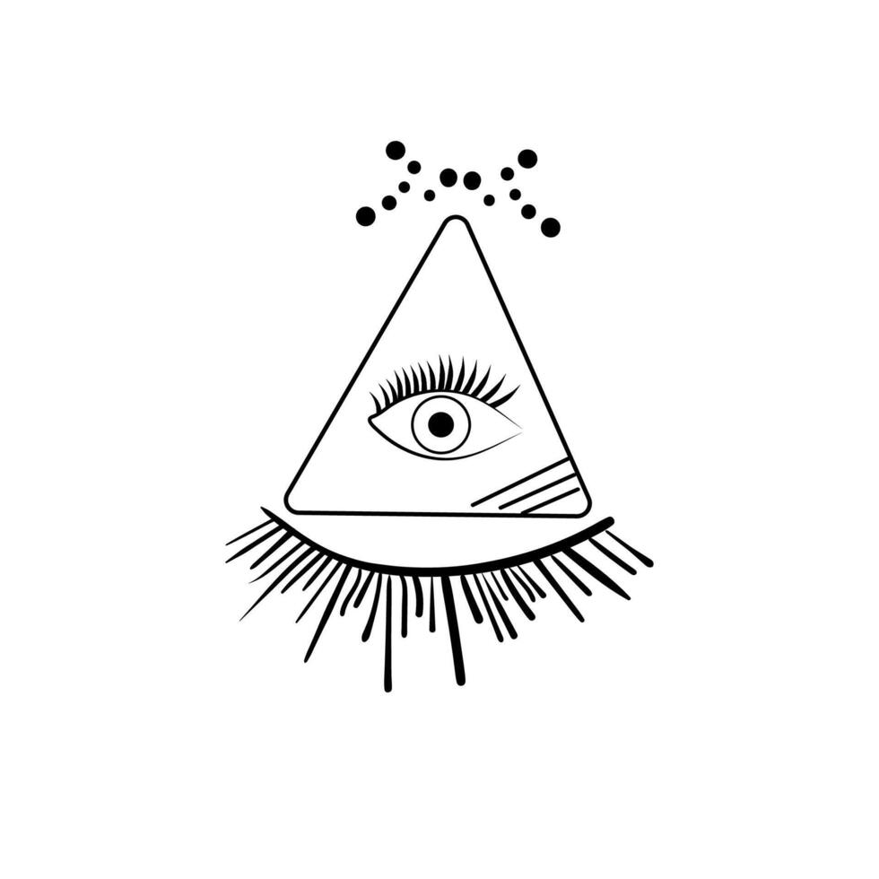 masonic doodle eye symbol hand drawn isolated on white background vector