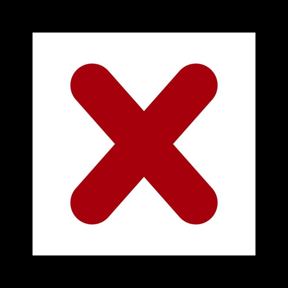 Red cross icon Check mark X no symbol vector