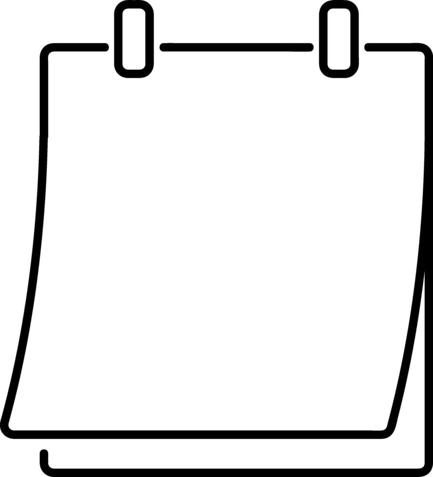 Calendar icon isolated Outline black clipart vector