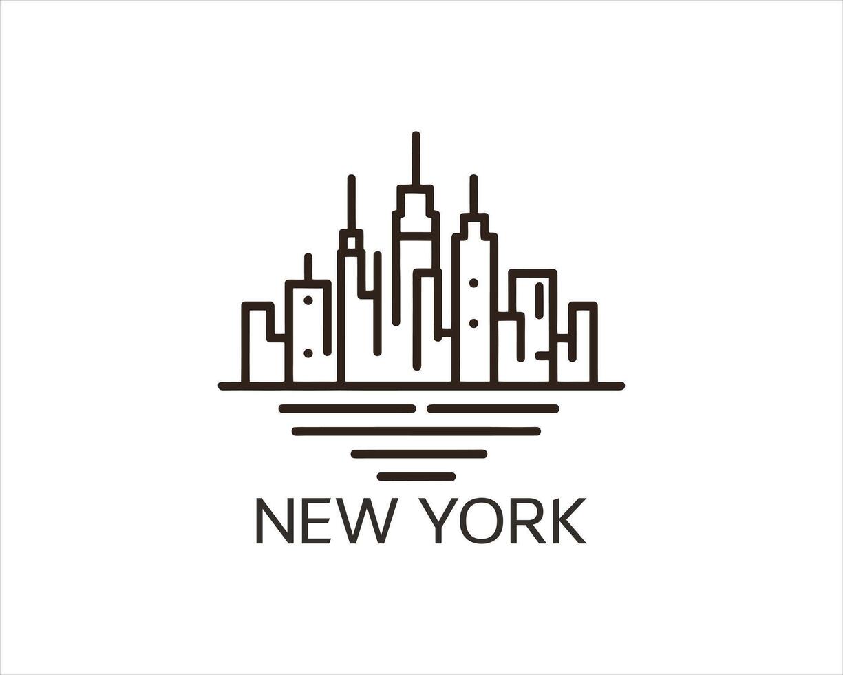 New york city skyline logo vector