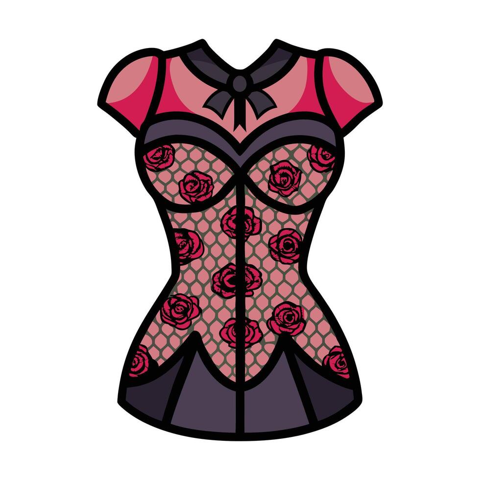 beautiful a corset with roses on it vector