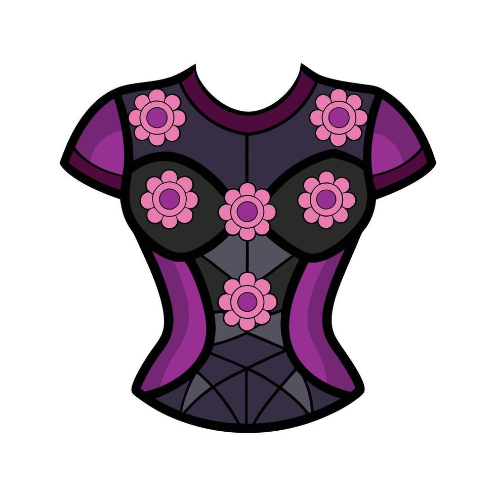 a corset with flowers on it vector