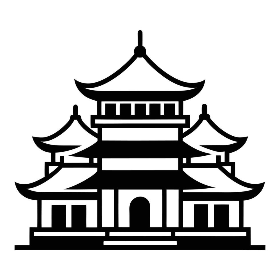 Chinese temple icon vector
