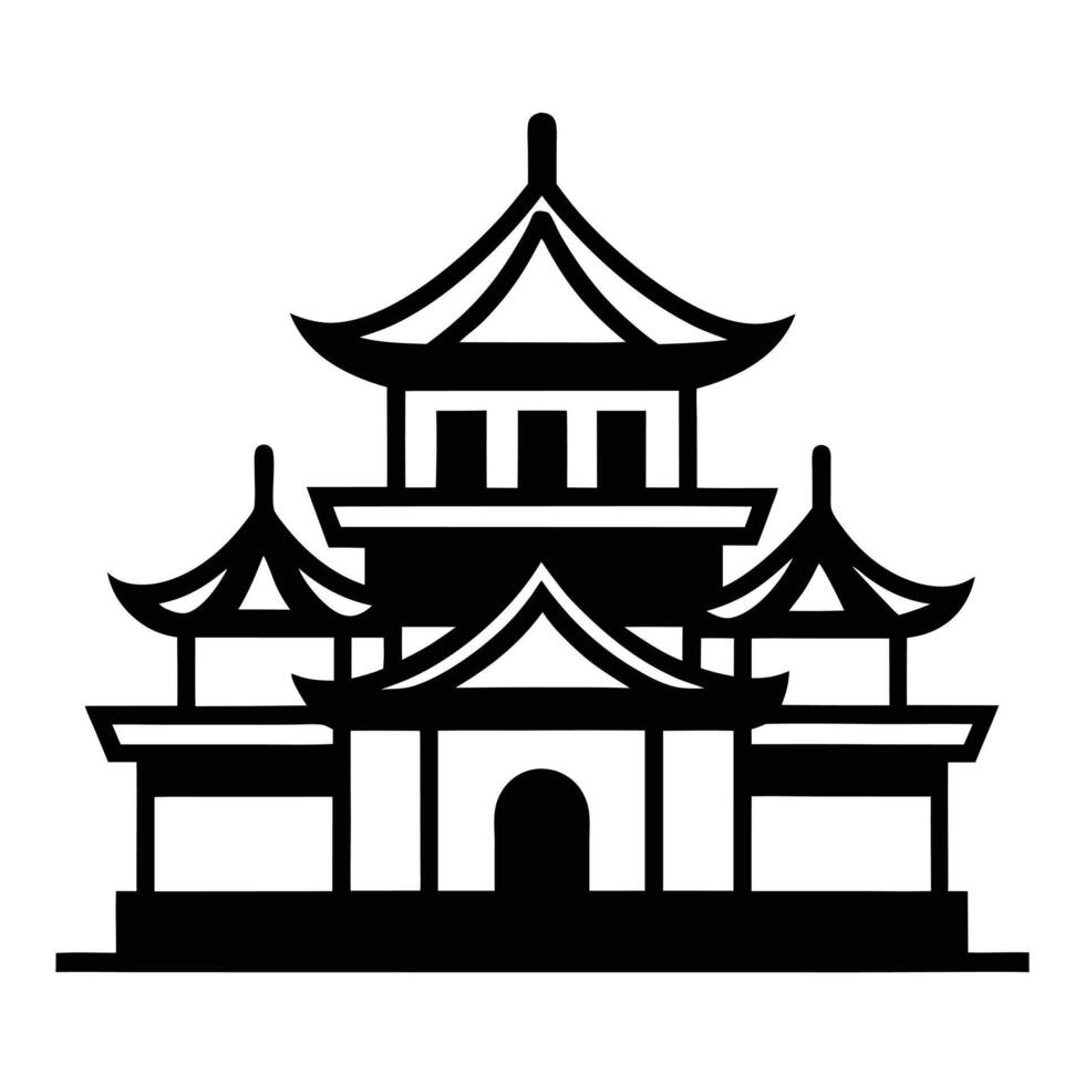 Chinese temple icon illustration vector