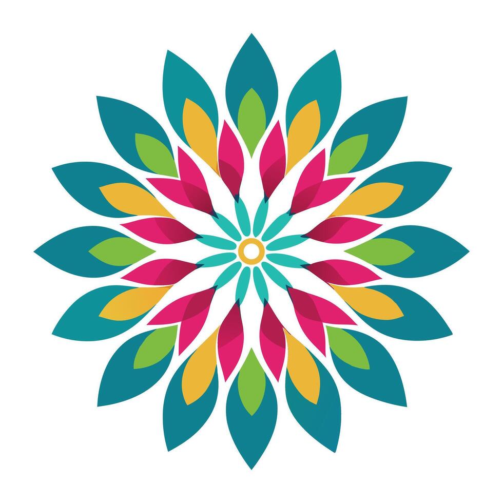 a colorful flower design with a white background. vector